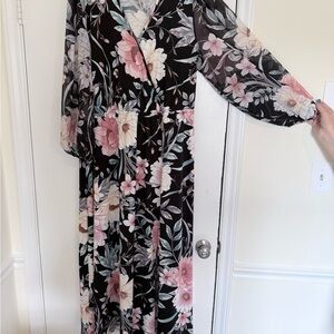 Cato Black and Gray Floral Dress